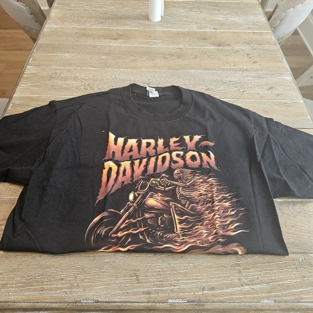 Harley-Davidson Black and Orange Short Sleeve Tee